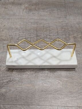 Anthropologie Marble And Brass Makeup Brush Organizer